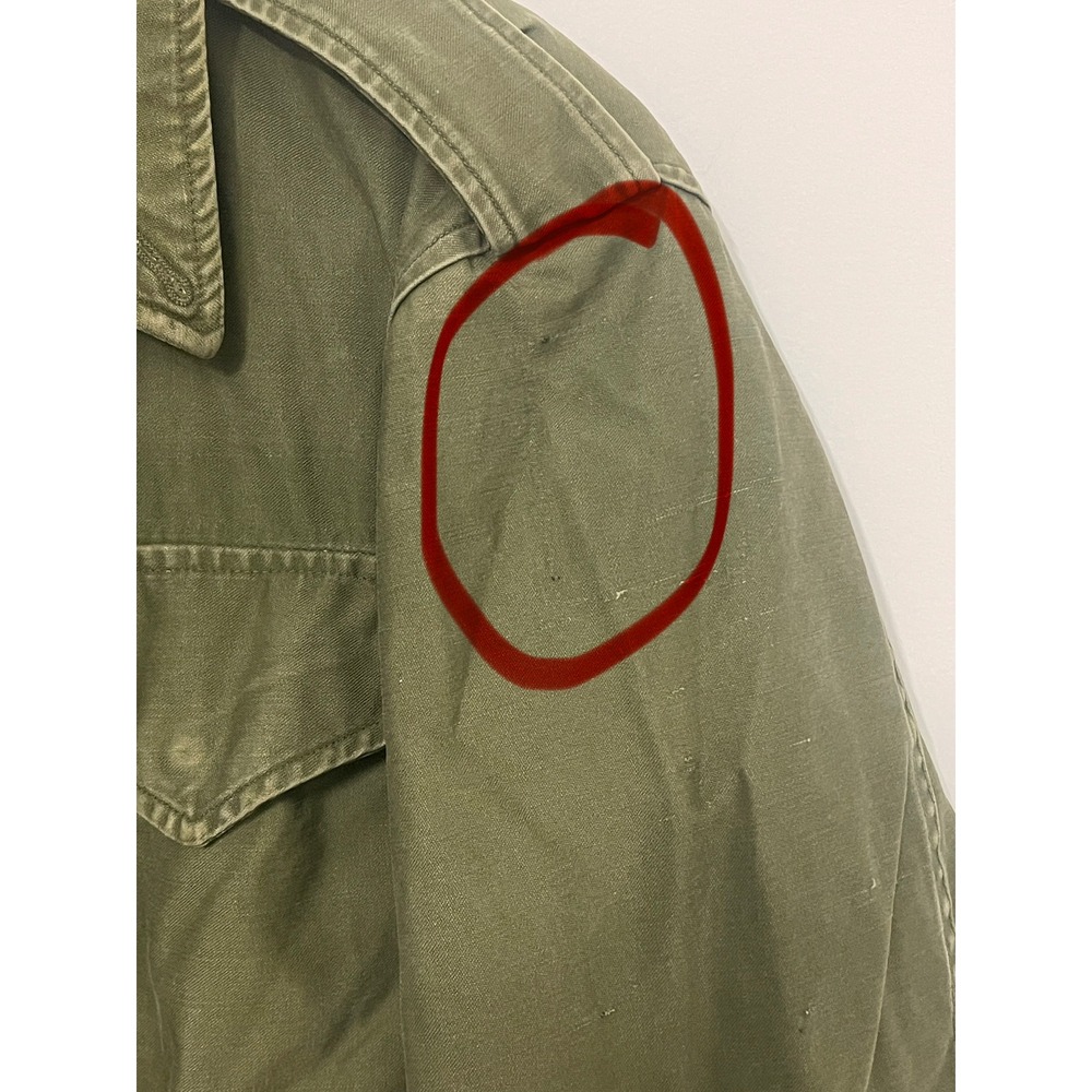 Vintage US Military M-1951 Field Jacket Olive Drab Shade 107 Cotton Sateen Coat - Picture 9 of 12